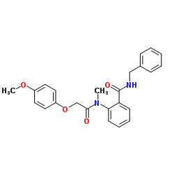 N-Benzyl-2-{[(4-methoxyphenoxy)acetyl](methyl)amino}benzamide结构式