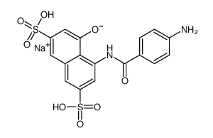 sodium hydrogen 4-[(4-aminobenzoyl)amino]-5-hydroxynaphthalene-2,7-disulphonate结构式