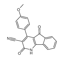 4-(p-methoxyphenyl)-3-cyano-5-oxoindeno[1,2-b]pyridine-2(1H)-one结构式
