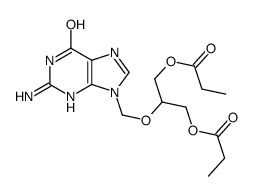 [2-[(2-amino-6-oxo-3H-purin-9-yl)methoxy]-3-propanoyloxypropyl] propanoate结构式