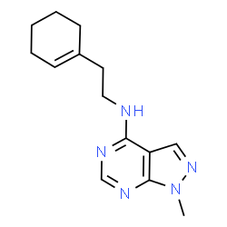 N-[2-(cyclohex-1-en-1-yl)ethyl]-1-methyl-1H-pyrazolo[3,4-d]pyrimidin-4-amine structure