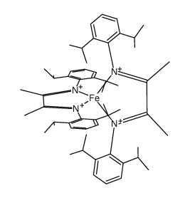 bis(2,3-dimethyl-1,4-bis(2,6-diisopropylphenyl)-1,4-diaza-1,3-butadiene(1-))iron(II) Structure
