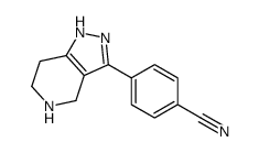 4-(4,5,6,7-tetrahydro-1H-pyrazolo[4,3-c]pyridin-3-yl)benzonitrile结构式