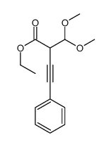 ethyl 2-(dimethoxymethyl)-4-phenylbut-3-ynoate结构式