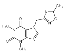 3,7-Dihydro-1,3-dimethyl-7-((5-methyl-1,2,4-oxadiazol-3-yl)methyl)-1H- purine-2,6-dione结构式