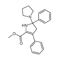 methyl 3,5-diphenyl-5-(pyrrolidin-1-yl)-4,5-dihydro-1H-pyrrole-2-carboxylate结构式