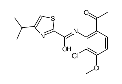 N-(6-乙酰基-2-氯-3-甲氧基苯基)-4-异丙基噻唑-2-羧酰胺结构式