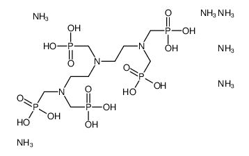hexaammonium tetrahydrogen [[(phosphonatomethyl)imino]bis[ethane-2,1-diylnitrilobis(methylene)]]tetrakisphosphonate structure