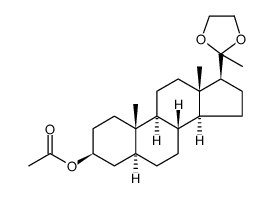 5α-Pregnan-20-one, 3β-hydroxy-, cyclic ethylene acetal, acetate Structure