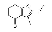 2-ethyl-3-methyl-6,7-dihydro-5H-benzo[b]thiophen-4-one结构式