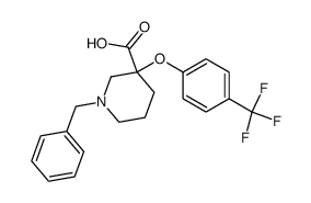 1-Benzyl-3-(4-trifluoromethyl-phenoxy)-piperidine-3-carboxylic acid Structure