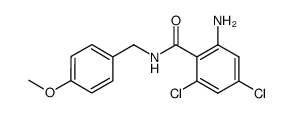 2-amino-4,6-dichloro-N-(4-methoxy-benzyl)-benzamide结构式