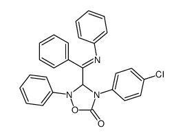 4-(4-Chloro-phenyl)-2-phenyl-3-{phenyl-[(E)-phenylimino]-methyl}-[1,2,4]oxadiazolidin-5-one Structure