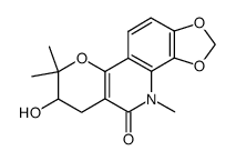7-hydroxy-4,8,8-trimethyl-4,6,7,8-tetrahydro-[1,3]dioxolo[4,5-h]pyrano[3,2-c]quinolin-5-one结构式