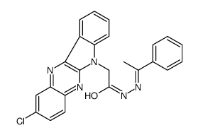 2-(2-chloroindolo[2,3-b]quinoxalin-6-yl)-N-[(E)-1-phenylethylideneamino]acetamide Structure