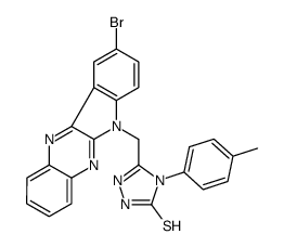 3-[(9-bromoindolo[3,2-b]quinoxalin-6-yl)methyl]-4-(4-methylphenyl)-1H-1,2,4-triazole-5-thione结构式