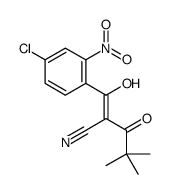 (2Z)-2-[(4-chloro-2-nitrophenyl)-hydroxymethylidene]-4,4-dimethyl-3-oxopentanenitrile Structure