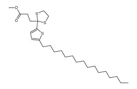 methyl 3-(2-(5-hexadecylthiophen-2-yl)-1,3-dithiolan-2-yl)propanoate结构式