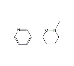 3,6-Dihydro-2-methyl-6-(3-pyridyl)-2H-1,2-oxazine structure