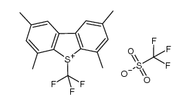 2,4,6,8-tetramethyl-5-(trifluoromethyl)dibenzo[b,d]thiophenium trifluoromethanesulfonate结构式