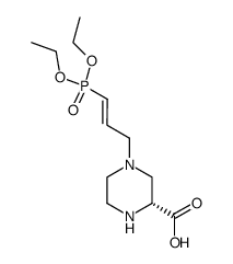 (R,E)-4-(3-(diethoxyphosphinyl)prop-2-enyl)piperazine-2-carboxylic acid结构式