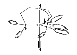 RhCN(tris(2-(diphenylphosphino)ethyl)phosphine) Structure