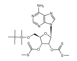 5'-O-(tert-butyldimethylsilyl)-2',3'-bis-O-[(methylthio)-thiocarbonyl]adenosine Structure