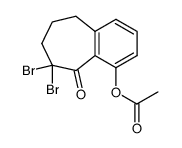 4-acetoxy-6,6-dibromo-6,7,8,9-tetrahydro-5H-benzocyclohepten-5-one结构式