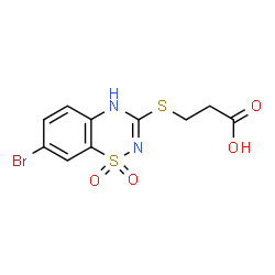 3-[(7-Bromo-2H-1,2,4-benzothiadiazine 1,1-dioxide)-3-ylthio]propanoic acid structure