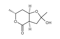 (3aR,6R,7aR)-2-hydroxy-2,6-dimethyltetrahydro-2H-furo[3,2-c]pyran-4(6H)-one Structure