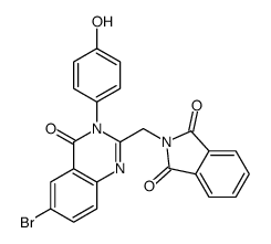 2-[[6-bromo-3-(4-hydroxyphenyl)-4-oxoquinazolin-2-yl]methyl]isoindole-1,3-dione Structure