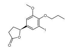 4[3-Methoxy-4-n-propyloxy-5-iodophenyl]-4S-butyrolactone结构式