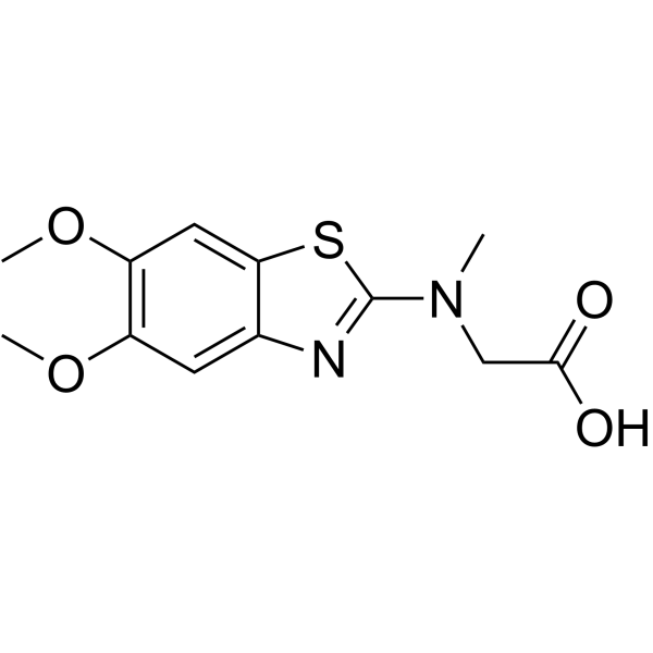 N-(5,6-Dimethoxy-1,3-benzothiazol-2-yl)-N-methylglycine Structure