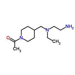 1-(4-{[(2-Aminoethyl)(ethyl)amino]methyl}-1-piperidinyl)ethanone结构式