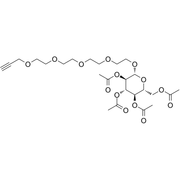 Propargyl-PEG4-tetra-Ac-beta-D-glucose结构式