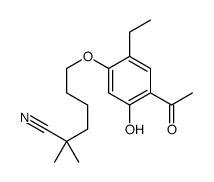 6-(4-acetyl-2-ethyl-5-hydroxyphenoxy)-2,2-dimethylhexanenitrile Structure