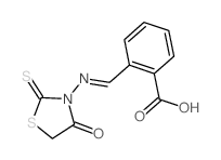 Benzoic acid,2-[[(4-oxo-2-thioxo-3-thiazolidinyl)imino]methyl]- structure