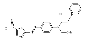 1-[2-[ethyl[4-[(5-nitrothiazol-2-yl)azo]phenyl]amino]ethyl]pyridinium chloride结构式