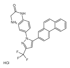 2-amino-N-[4-[5-phenanthren-2-yl-3-(trifluoromethyl)pyrazol-1-yl]phenyl]acetamide,hydrochloride Structure