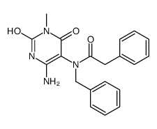 Benzeneacetamide,N-(4-amino-1,2,3,6-tetrahydro-1-methyl-2,6-dioxo-5-pyrimidinyl)-N-(phenylmethyl)-结构式