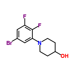 1-(5-Bromo-2,3-difluorophenyl)-4-piperidinol结构式