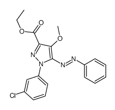 ethyl 1-(3-chlorophenyl)-4-methoxy-5-phenyldiazenyl-pyrazole-3-carboxy late结构式