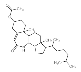 7a-Aza-B-homocholest-5-en-7-one, 3- (acetyloxy)-, (3.beta.)-结构式