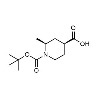 (2S,4S)-1-(tert-butoxycarbonyl)-2-methylpiperidine-4-carboxylicacid Structure