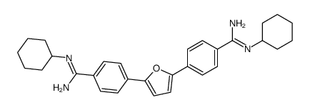N'-cyclohexyl-4-[5-[4-(N'-cyclohexylcarbamimidoyl)phenyl]furan-2-yl]benzenecarboximidamide Structure