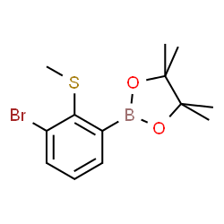 3-Bromo-2-methylsulfanylphenylboronic acid, pinacol ester structure