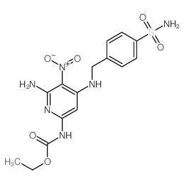 ethyl N-[6-amino-5-nitro-4-[(4-sulfamoylphenyl)methylamino]pyridin-2-yl]carbamate结构式