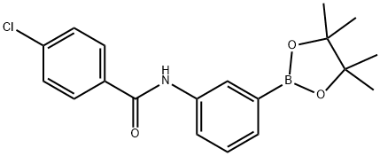 3-(对氯苯甲酰氨基)苯硼酸频哪醇酯结构式