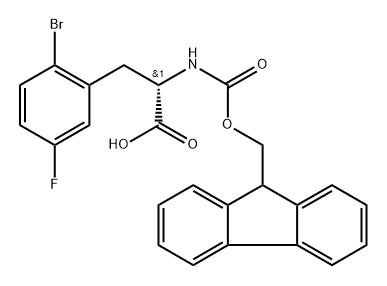 (S)-2-((((9H-fluoren-9-yl)methoxy)carbonyl)amino)-3-(2-bromo-5-fluorophenyl)propanoic acid Structure