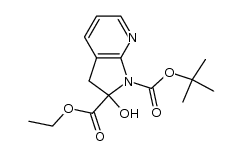 1-(tert-butyl) 2-ethyl 2-hydroxy-2,3-dihydro-1H-pyrrolo[2,3-b]pyridine-1,2-dicarboxylate Structure